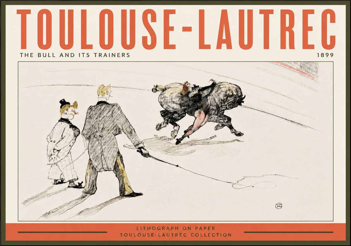 Toulouse-Lautrec The Bull and Its Trainers No5 - Juliste