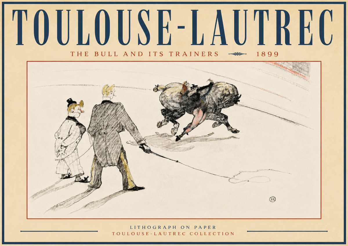 Toulouse-Lautrec The Bull and Its Trainers No6 - Juliste