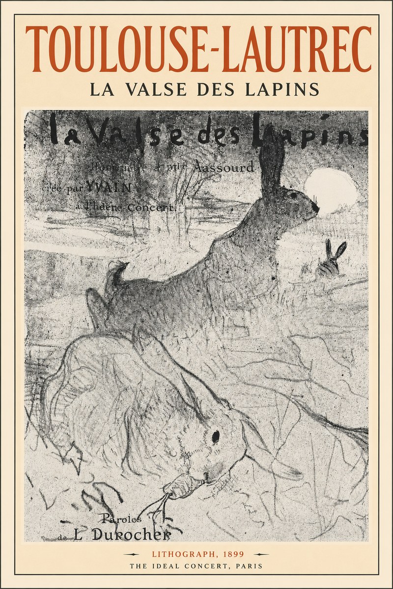 Toulouse-Lautrec La Valse Des Lapins No2 - Juliste