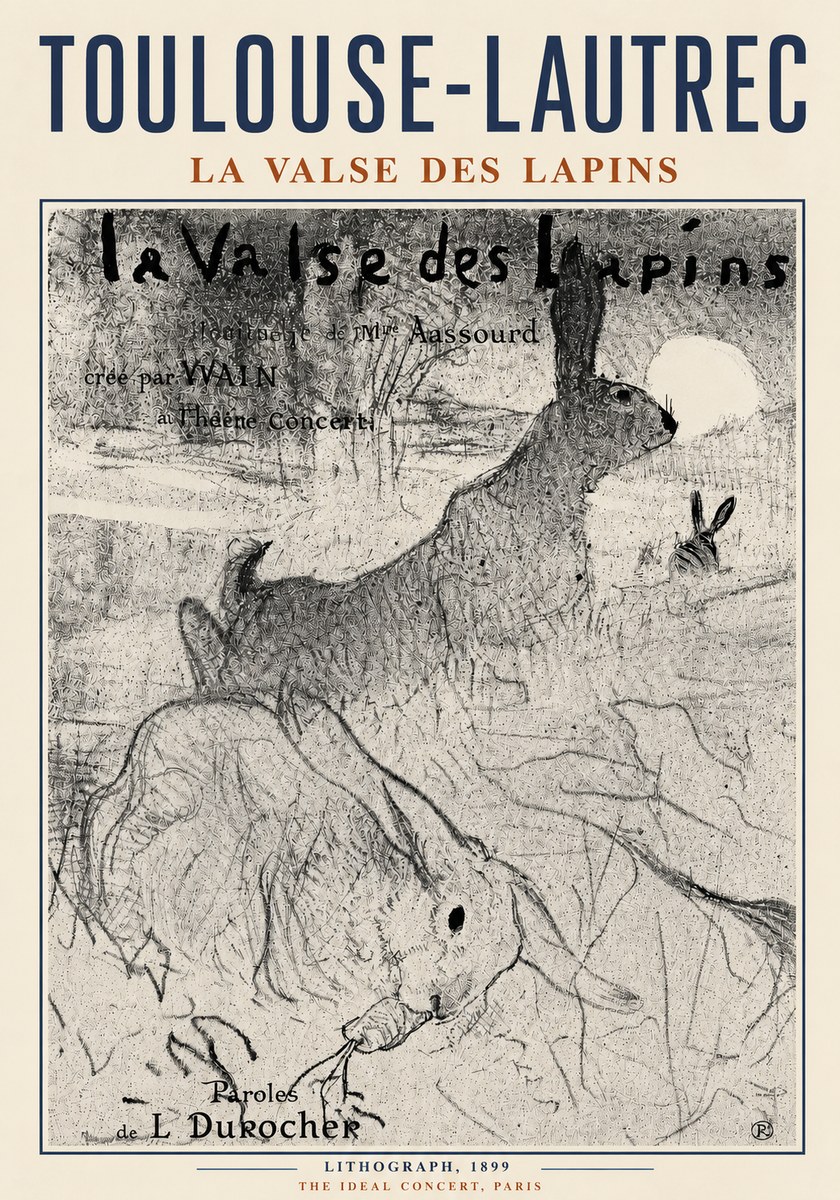 Toulouse-Lautrec La Valse Des Lapins No5 - Juliste