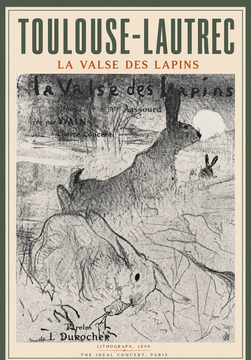 Toulouse-Lautrec La Valse Des Lapins No6 - Juliste