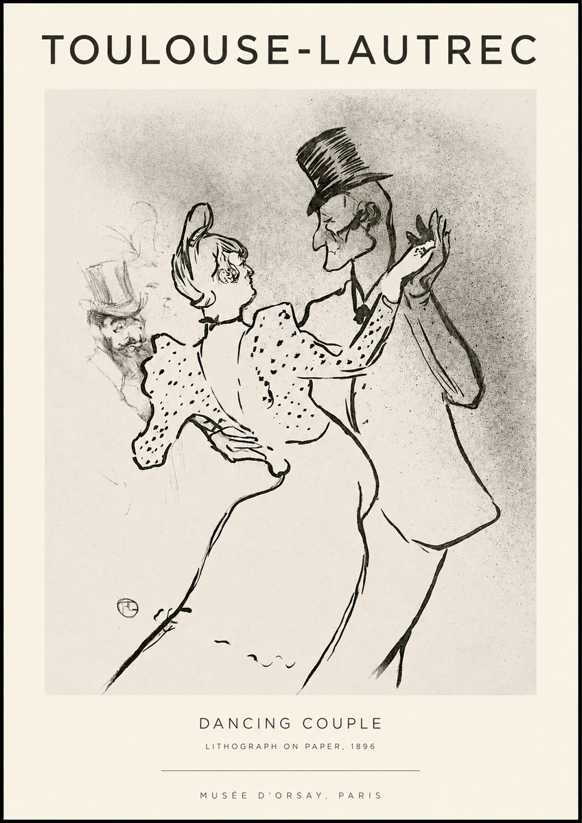 Toulouse-Lautrec Dancing Couple No1 - Juliste