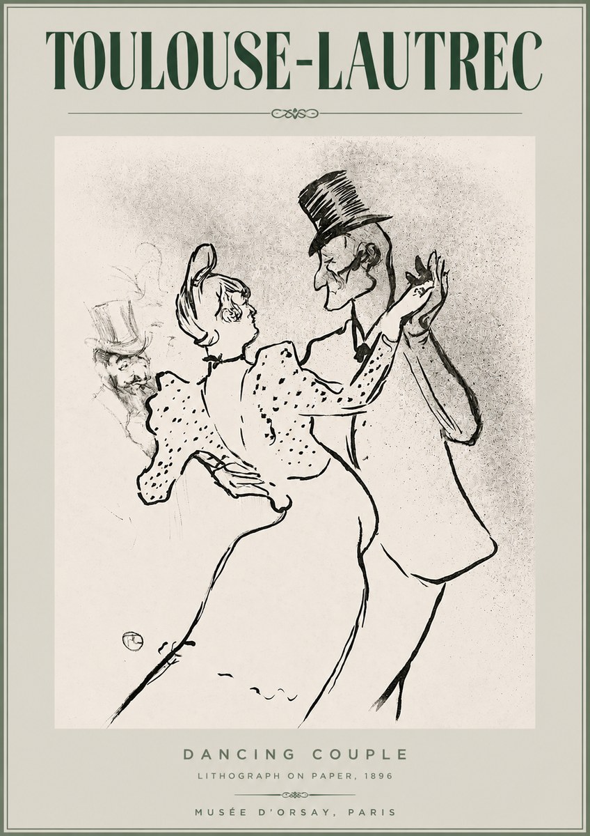 Toulouse-Lautrec Dancing Couple No2 - Juliste