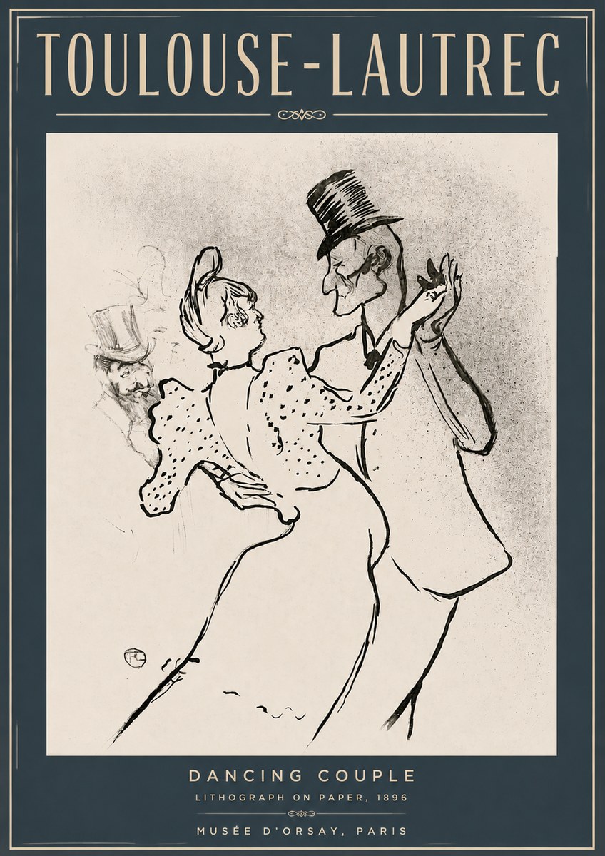 Toulouse-Lautrec Dancing Couple No4 - Juliste