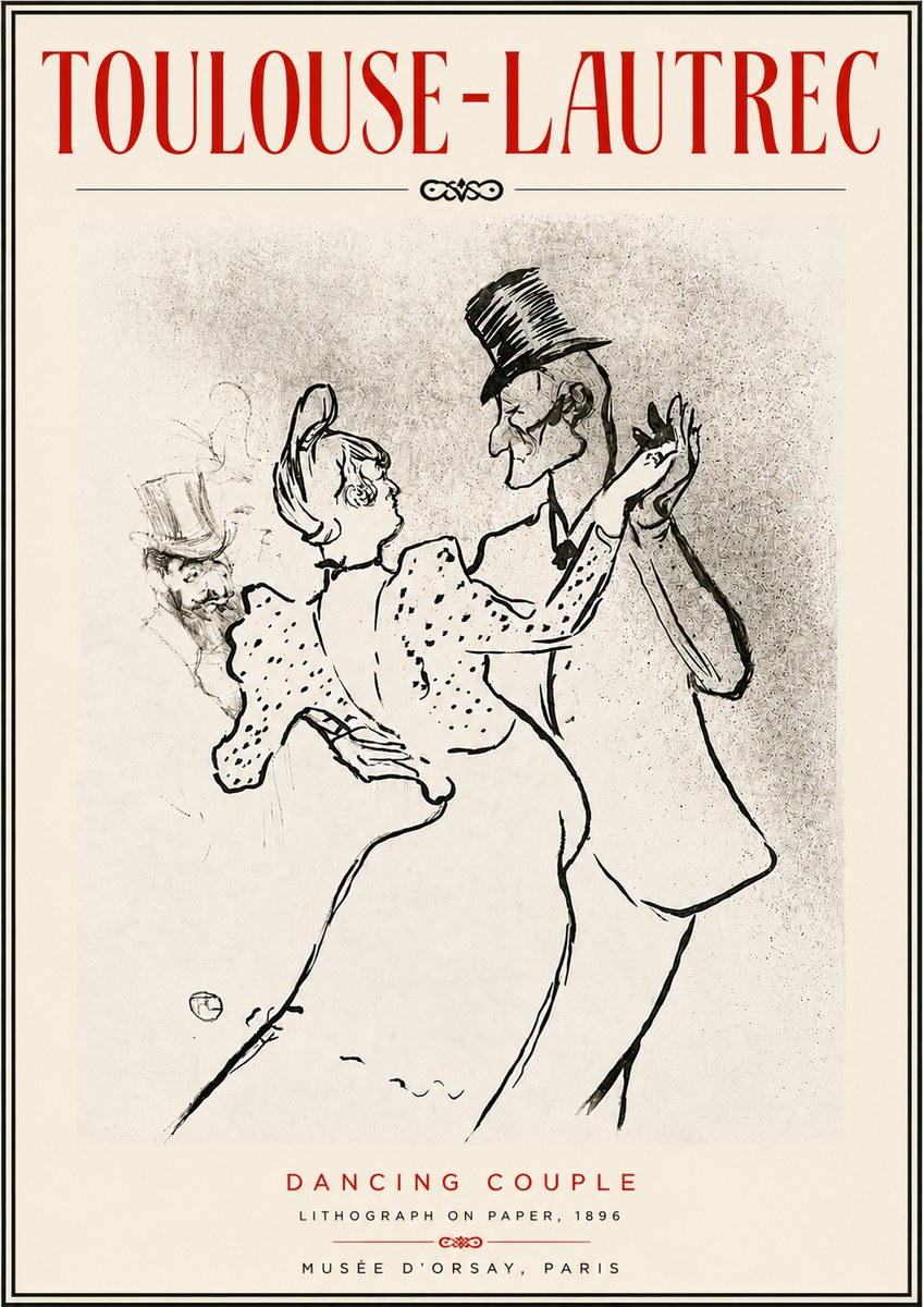 Toulouse-Lautrec Dancing Couple No5 - Juliste