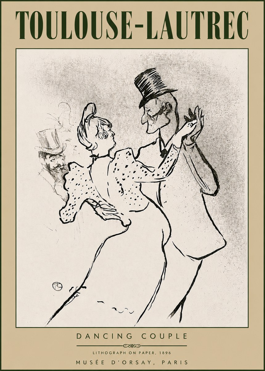 Toulouse-Lautrec Dancing Couple No6 - Juliste