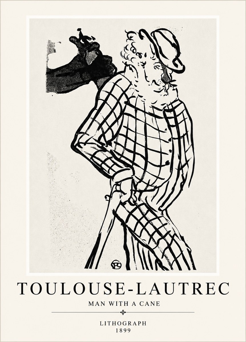 Toulouse-Lautrec Man with a Cane No4 - Juliste