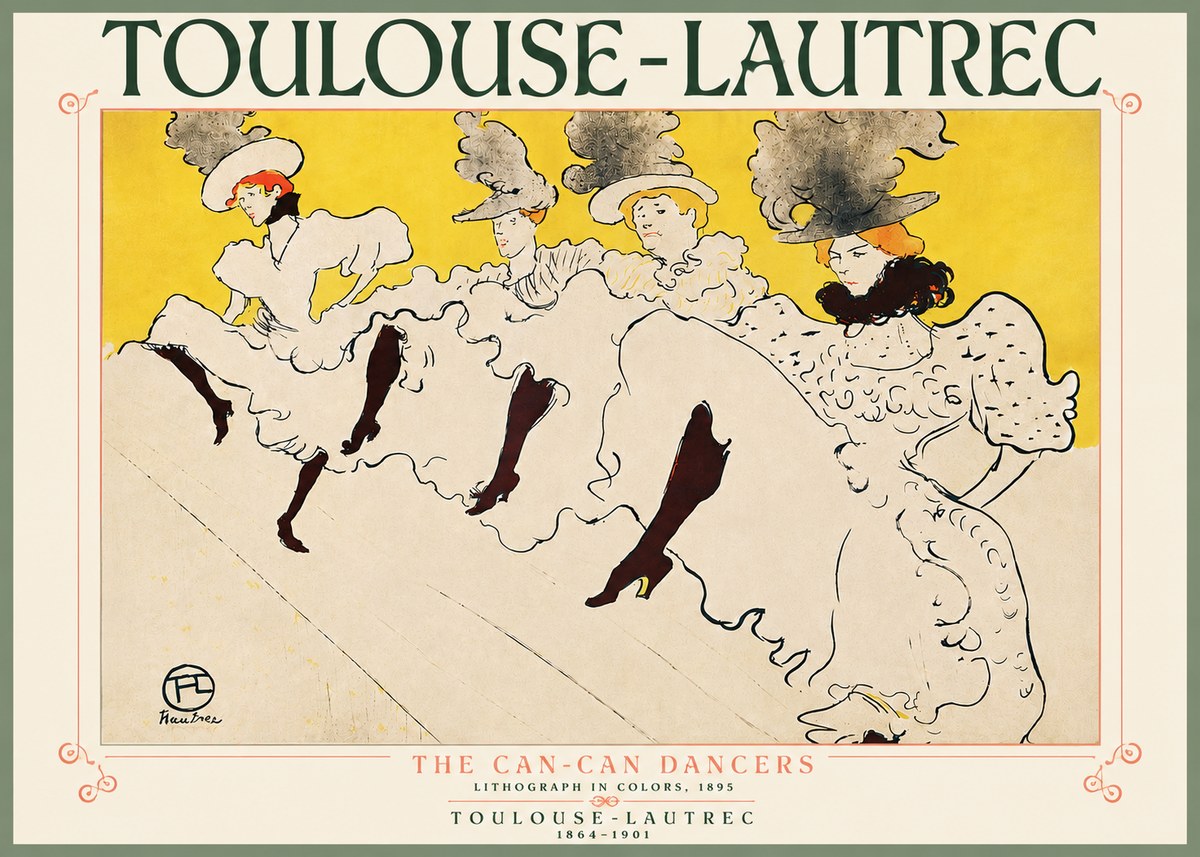 Toulouse-Lautrec The Can-can Dancers No5 - Juliste