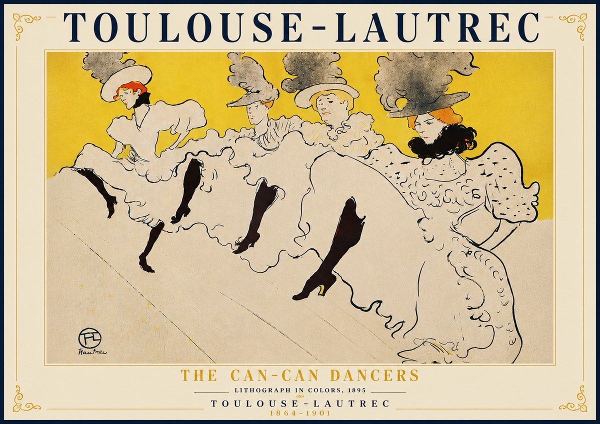 Toulouse-Lautrec The Can-can Dancers No6 - Juliste