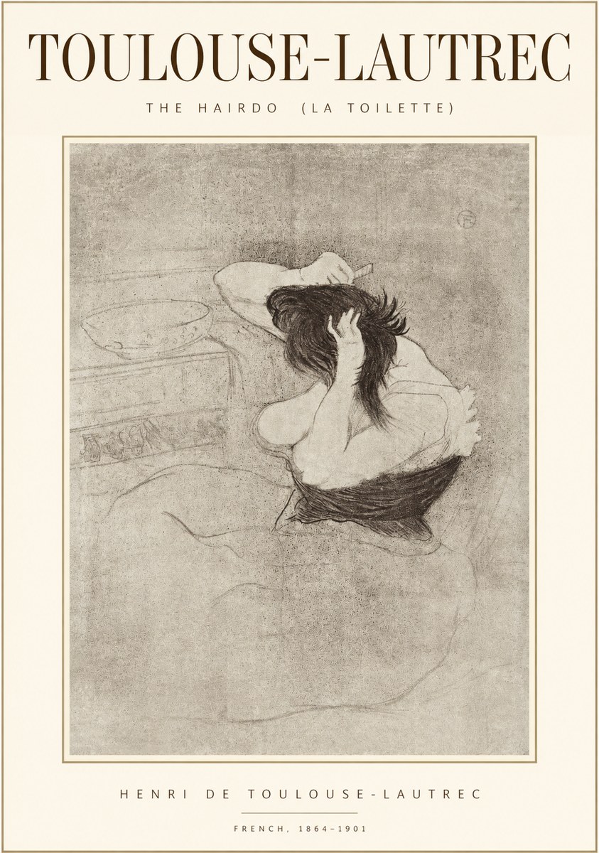 Toulouse-Lautrec The Hairdo (La Toilette) No1 - Juliste
