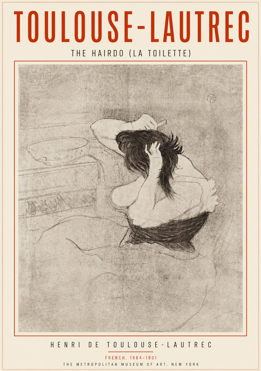 Toulouse-Lautrec The Hairdo (La Toilette) No3 - Juliste