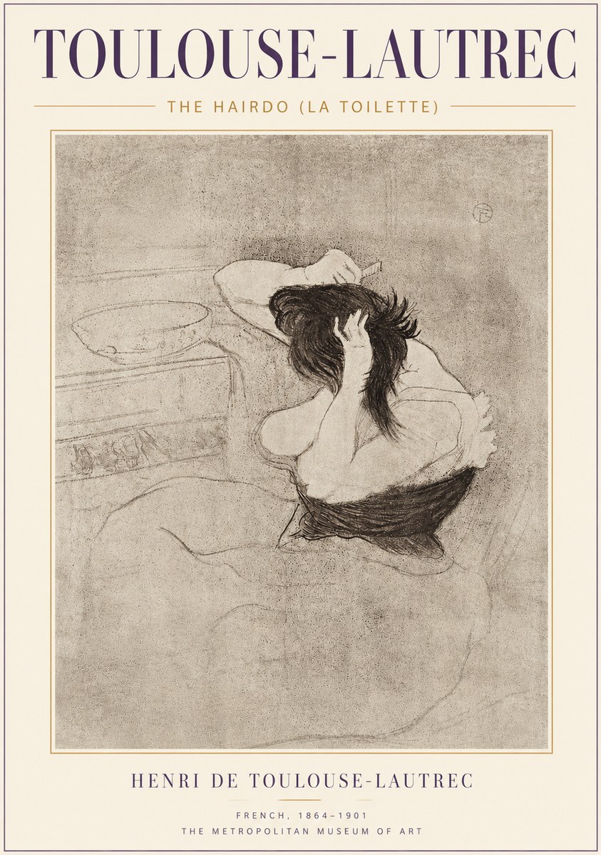 Toulouse-Lautrec The Hairdo (La Toilette) No4 - Juliste