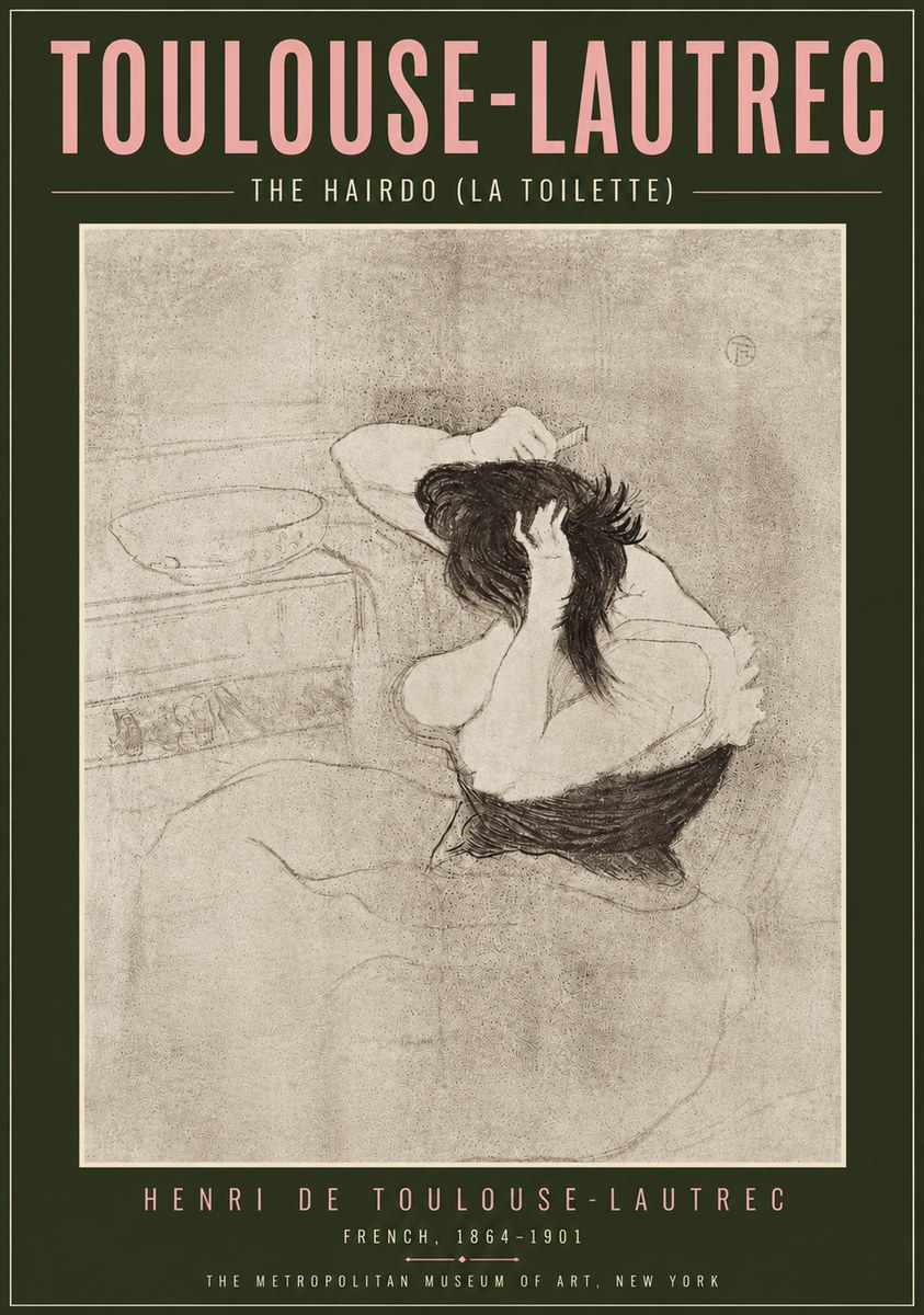 Toulouse-Lautrec The Hairdo (La Toilette) No5 - Juliste