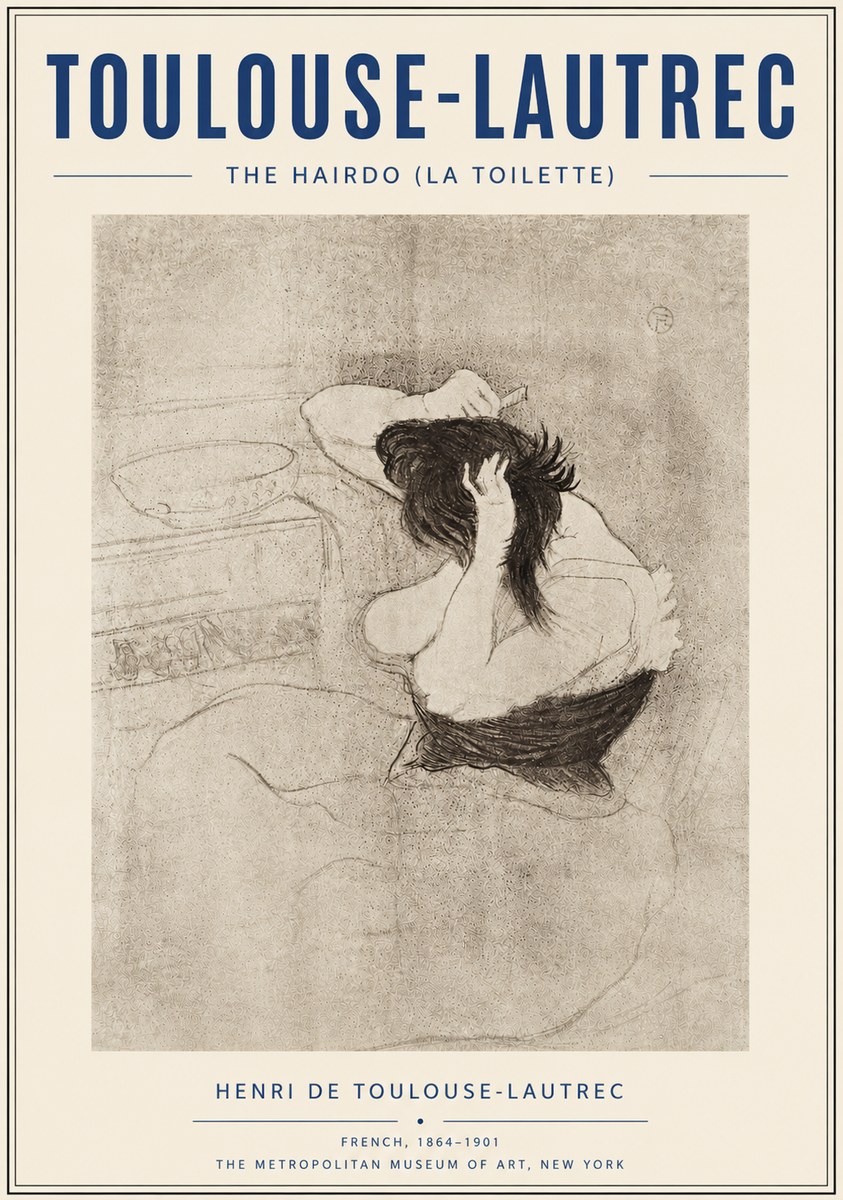 Toulouse-Lautrec The Hairdo (La Toilette) No6 - Juliste