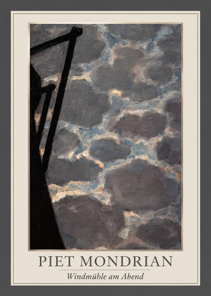 Piet Mondrian Windmühle Am Abend I No1 - Juliste