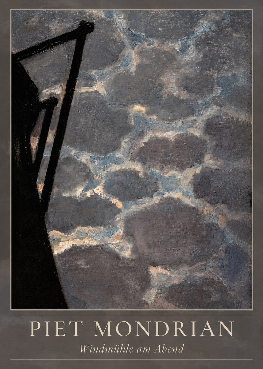 Piet Mondrian Windmühle Am Abend I No4 - Juliste