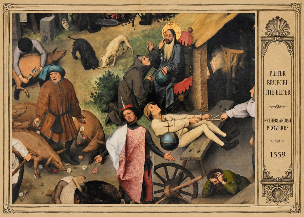 Pieter Bruegel Netherlandish Proverbs IV No3 - Juliste