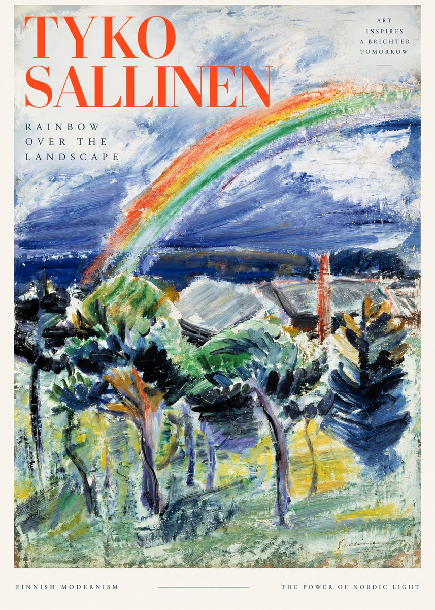 Tyko Sallinen Rainbow over the Landscape No3 - Juliste