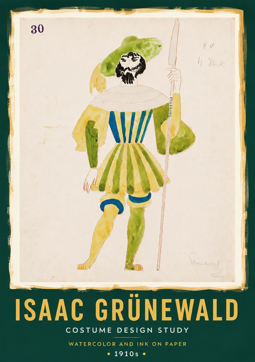 Isaac Grünewald Study for Costume Design No3 - Juliste