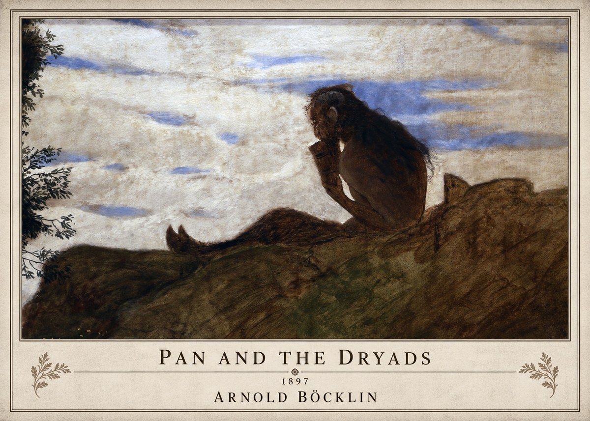 Arnold Böcklin Pan and the Dryads No1 - Juliste