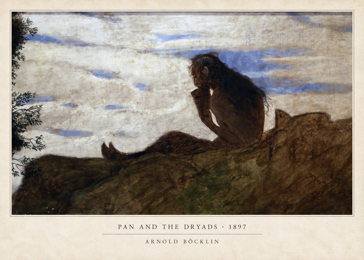 Arnold Böcklin Pan and the Dryads No2 - Juliste