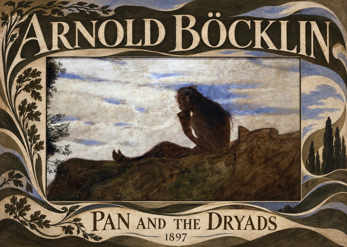 Arnold Böcklin Pan and the Dryads No5 - Juliste