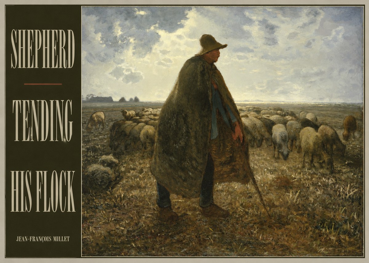Jean-François Millet Shepherd Tending His Flock No4 - Juliste