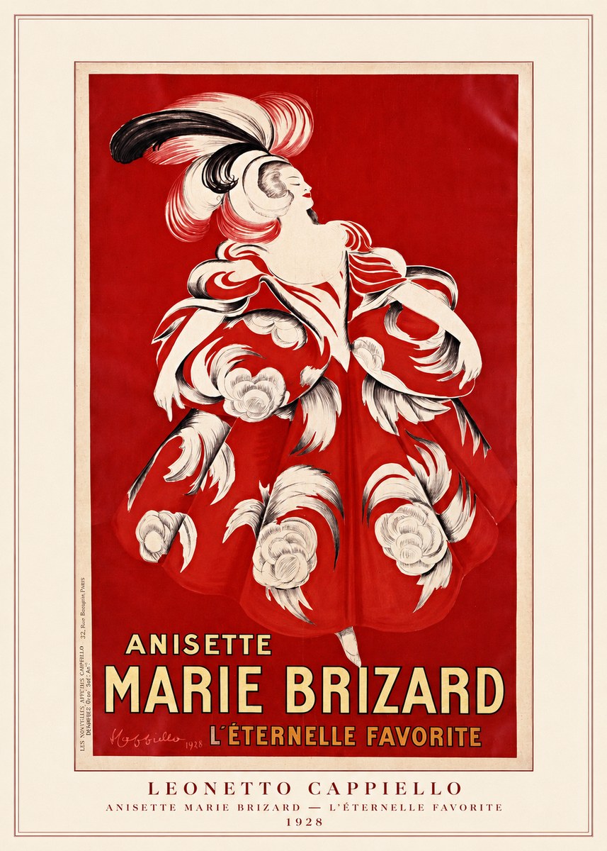 Leonetto Cappiello Ansette Marie Brizard - L'éternelle Favorite No3 - Juliste