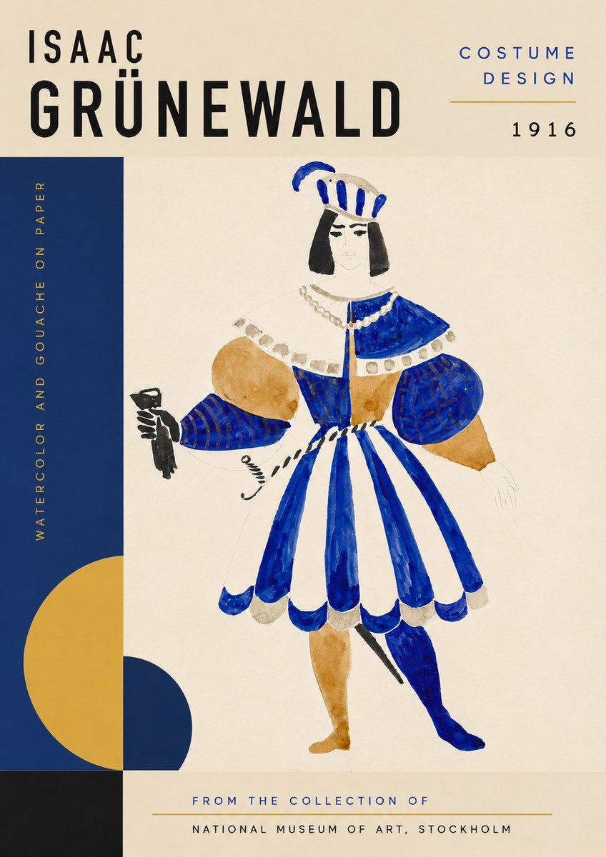 Isaac Grünewald Costume Design III No3 - Juliste