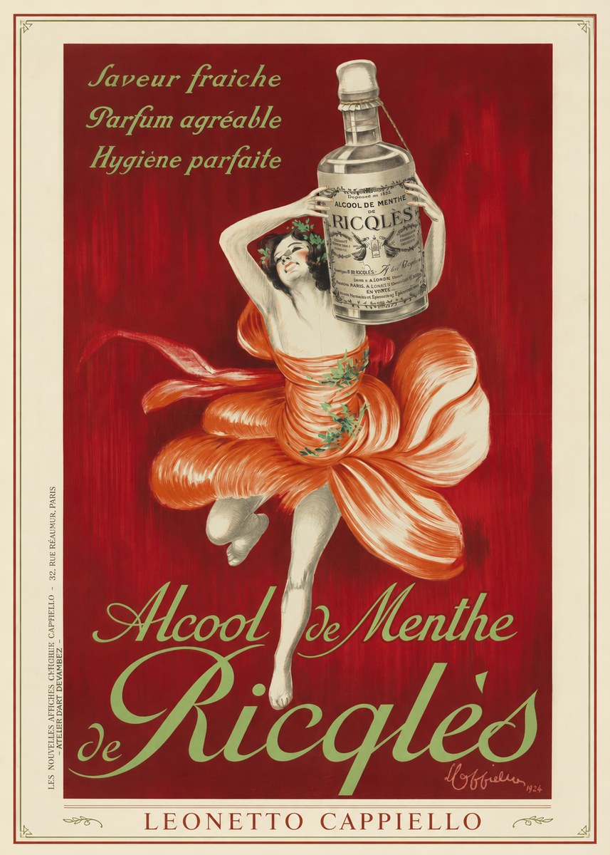 Leonetto Cappiello Alcool De Menthe De Ricqlès I No1 - Juliste