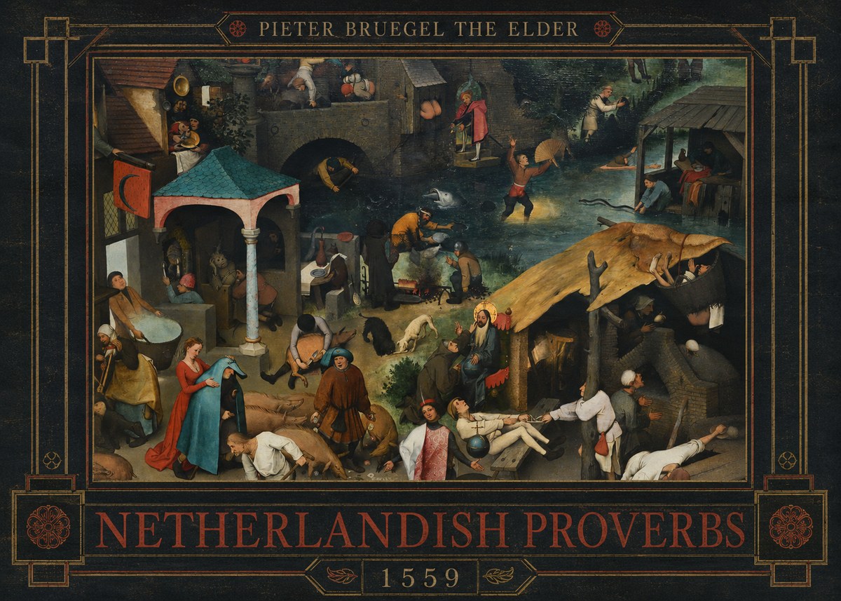 Pieter Bruegel Netherlandish Proverbs V No4 - Juliste