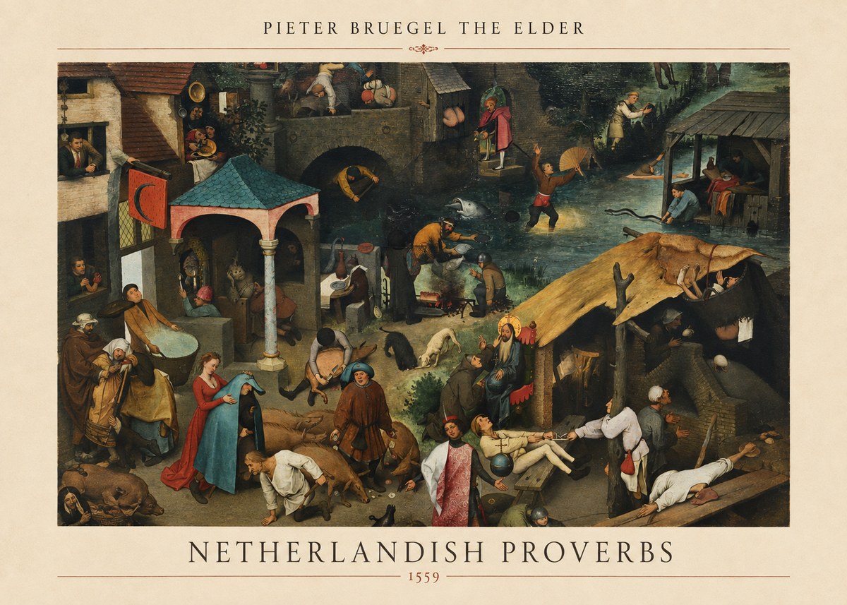 Pieter Bruegel Netherlandish Proverbs V No5 - Juliste