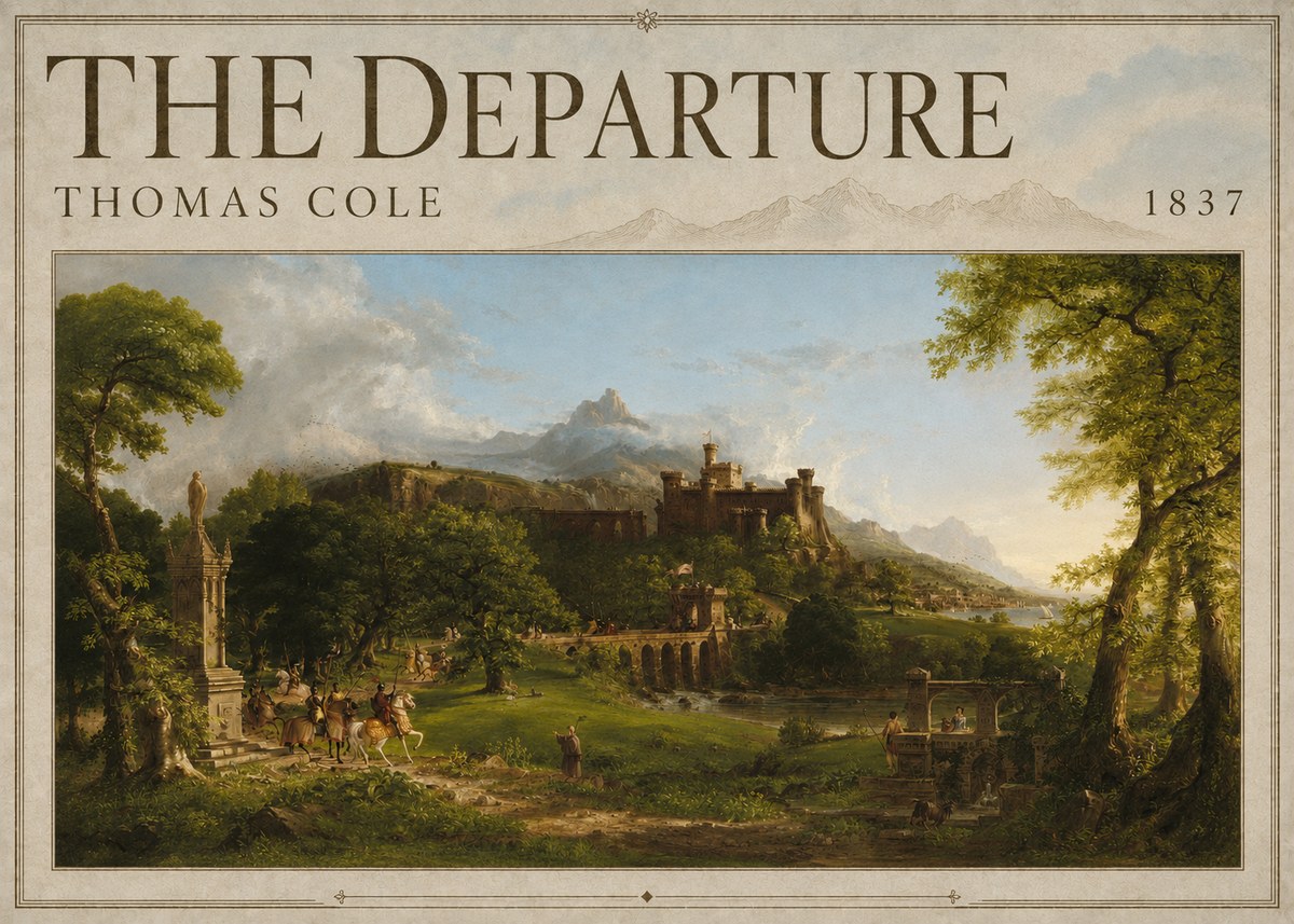 Thomas Cole The Departure II No3 - Juliste