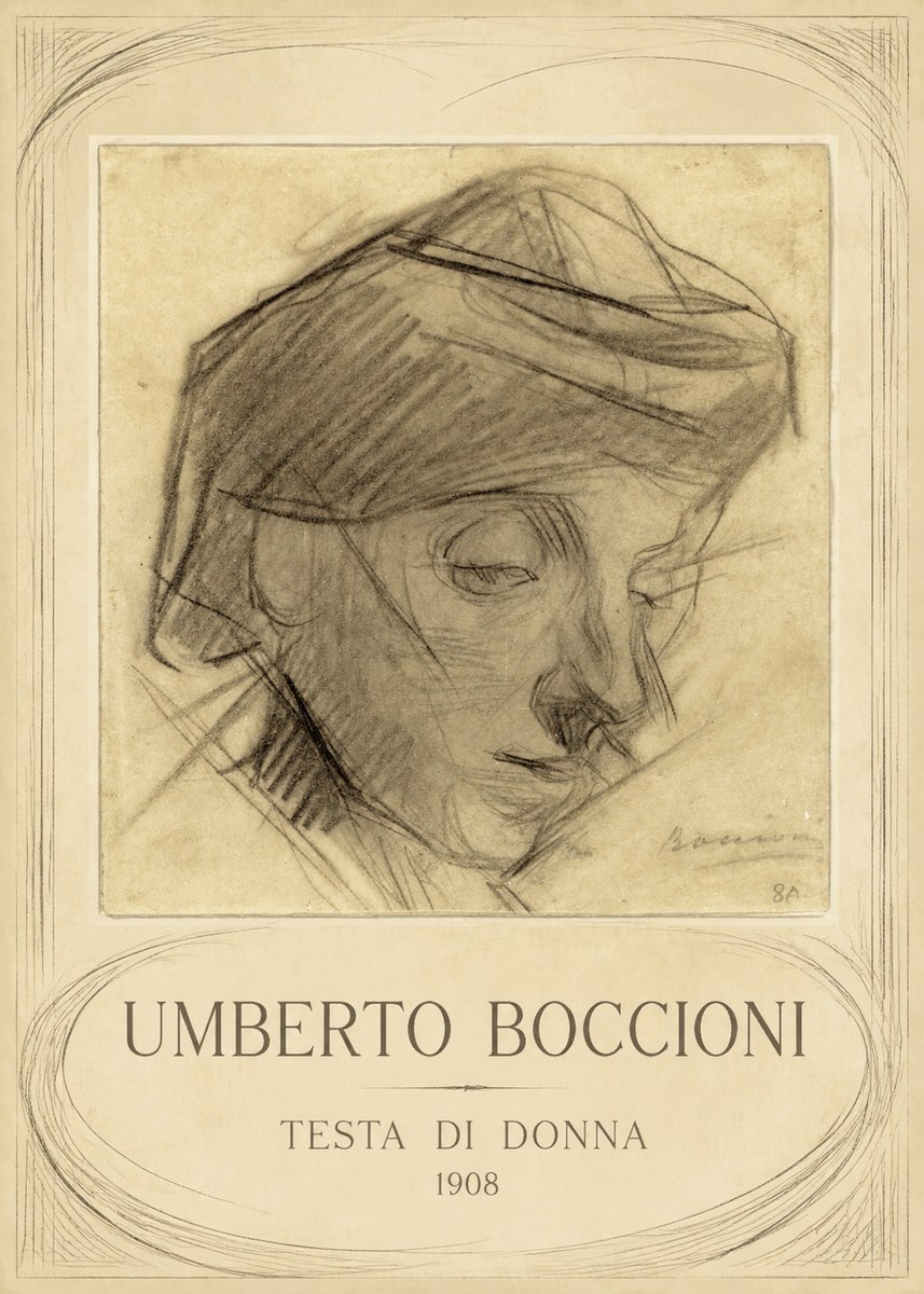 Umberto Boccioni Testa Di Donna No4 - Juliste