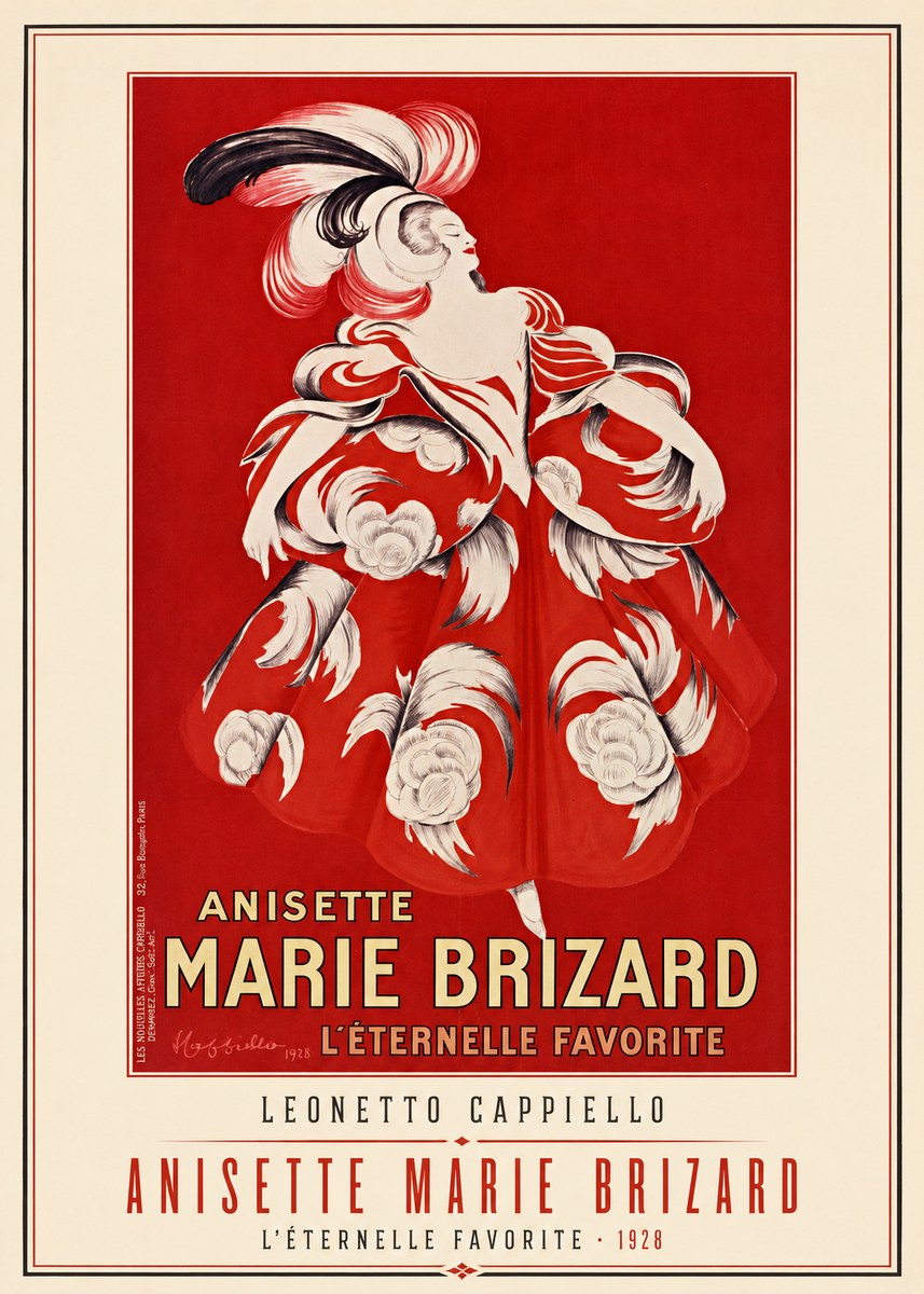 Leonetto Cappiello Anisette Marie Brizard - L'éternelle Favorite No1 - Juliste