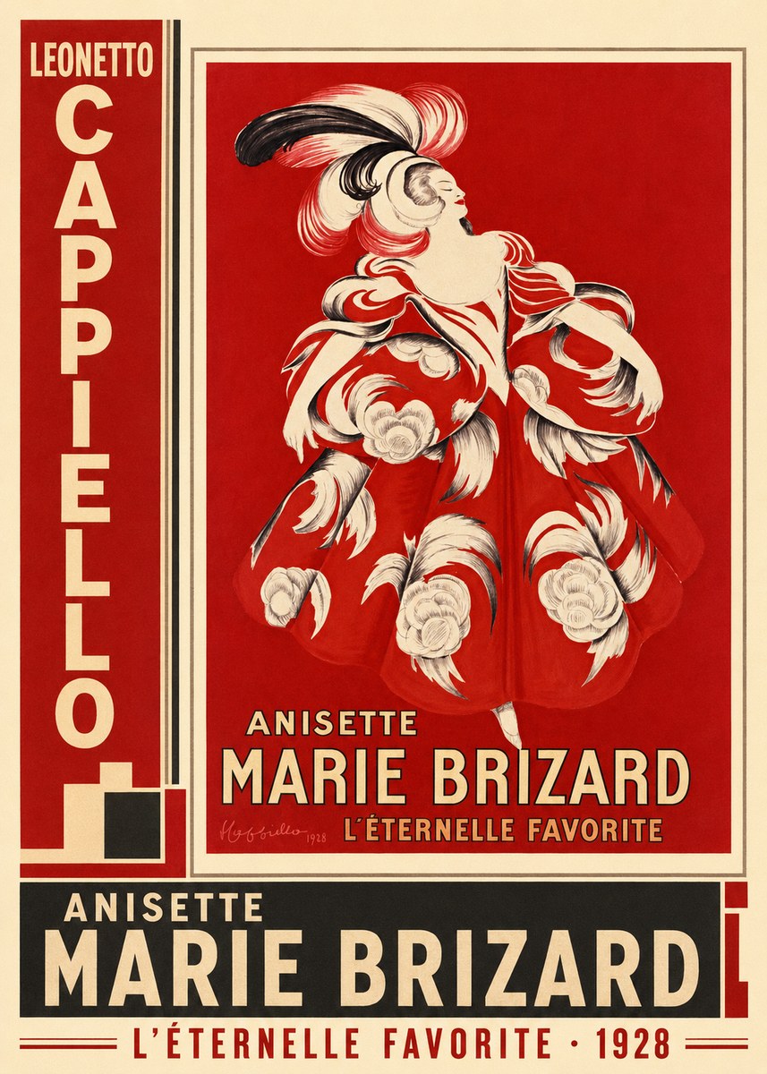 Leonetto Cappiello Anisette Marie Brizard - L'éternelle Favorite No3 - Juliste