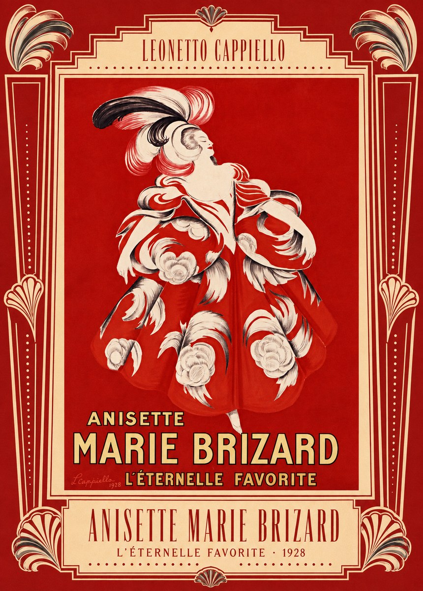 Leonetto Cappiello Anisette Marie Brizard - L'éternelle Favorite No4 - Juliste