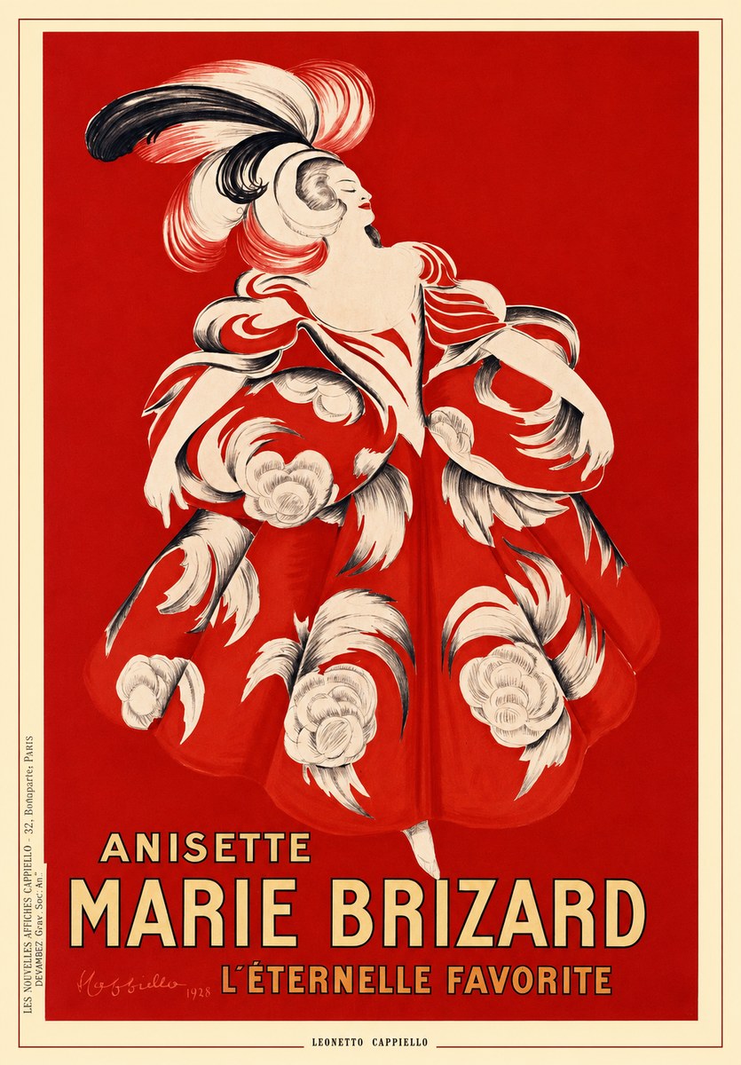 Leonetto Cappiello Anisette Marie Brizard - L'éternelle Favorite No5 - Juliste