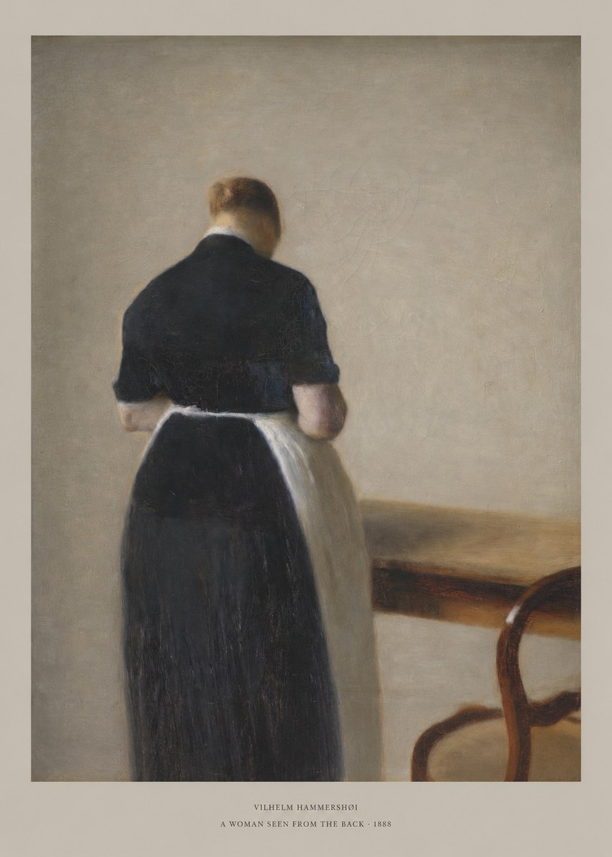 Vilhelm Hammershøi A Woman Seen from the Back No5 - Juliste