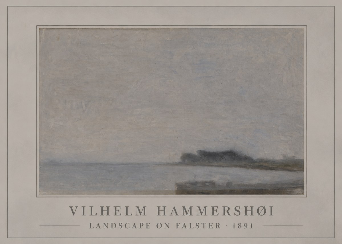 Vilhelm Hammershøi Landscape on Falster No6 - Juliste