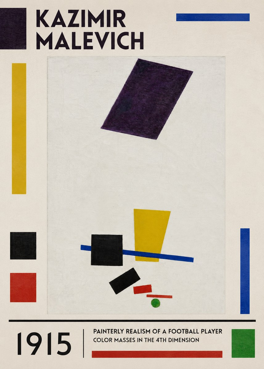 Kazimir Malevich Painterly Realism of a Football Player Color Masses in the 4Th Dimension No1 - Juliste