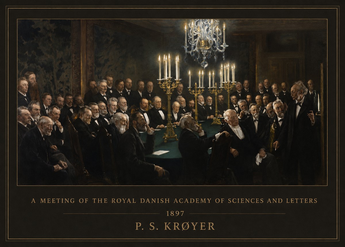 P.S. Krøyer A Meeting at the Royal Danish Academy of Sciences and Letters No6 - Juliste