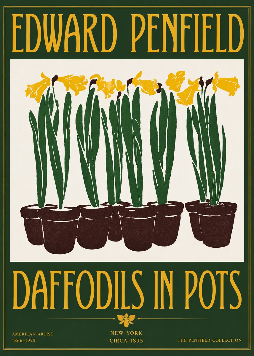 Edward Penfield Daffodils in Pots No2 - Juliste