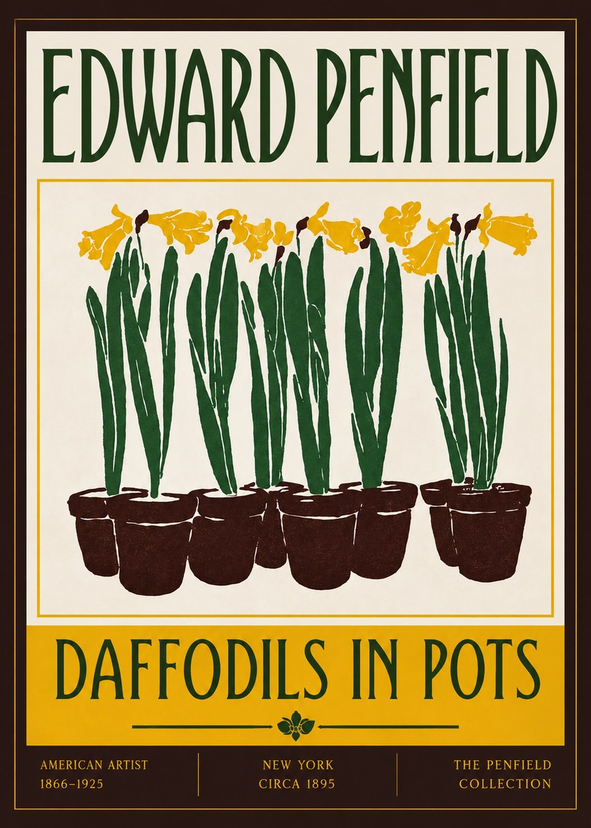 Edward Penfield Daffodils in Pots No4 - Juliste