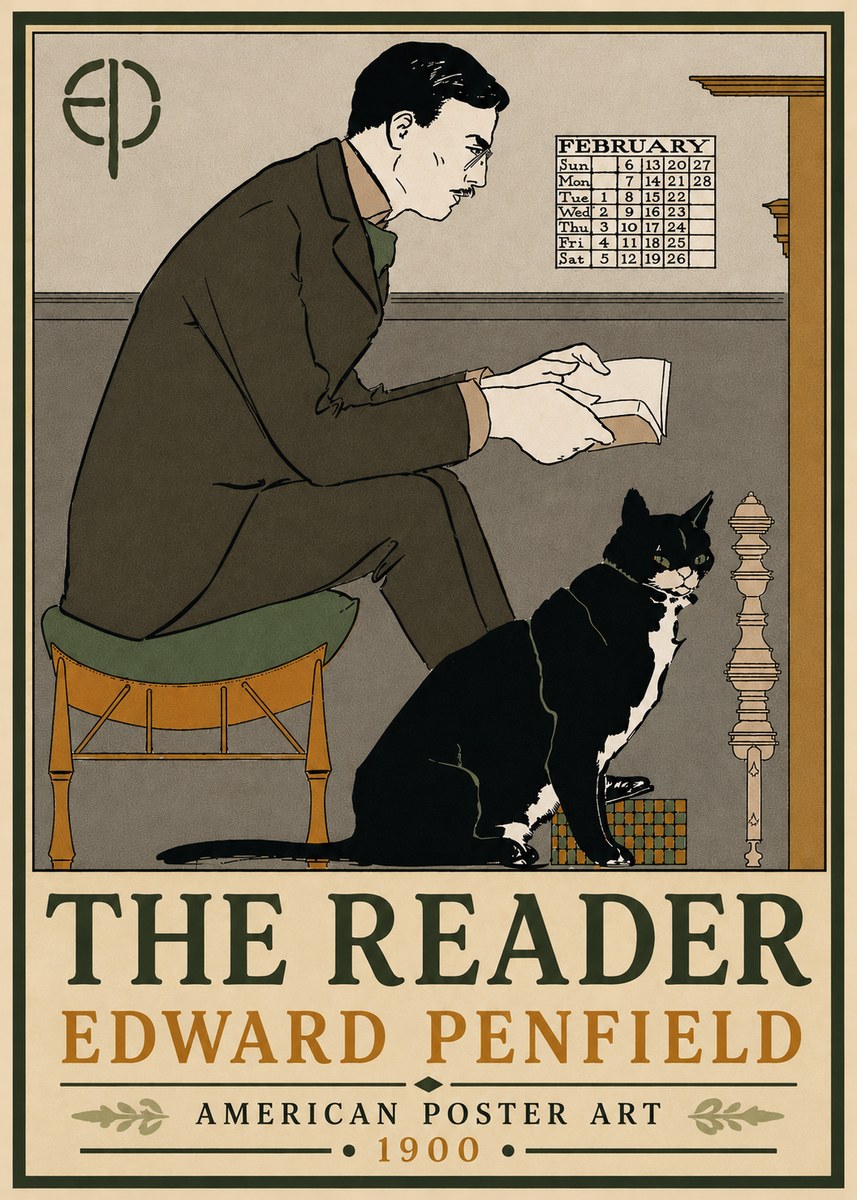 Edward Penfield The Reader I No6 - Juliste