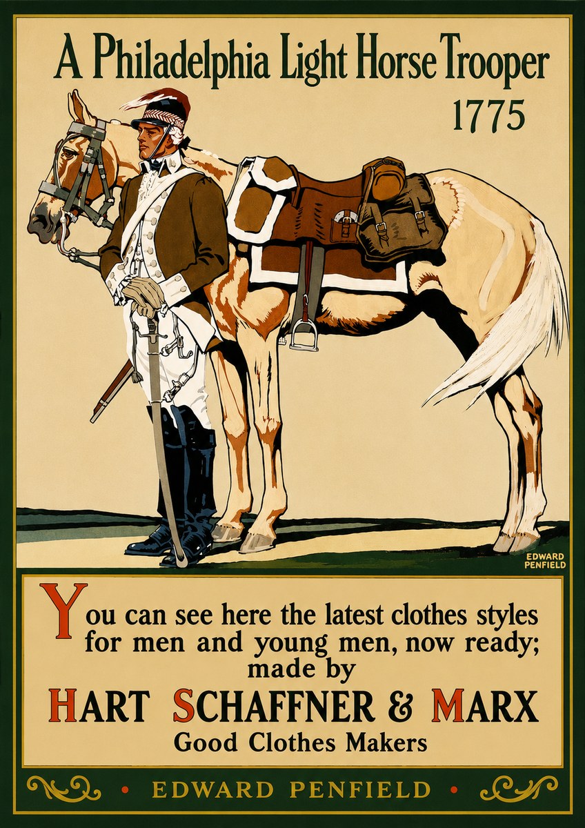 Edward Penfield A Philadelphia Light Horse Trooper 1775 No3 - Juliste