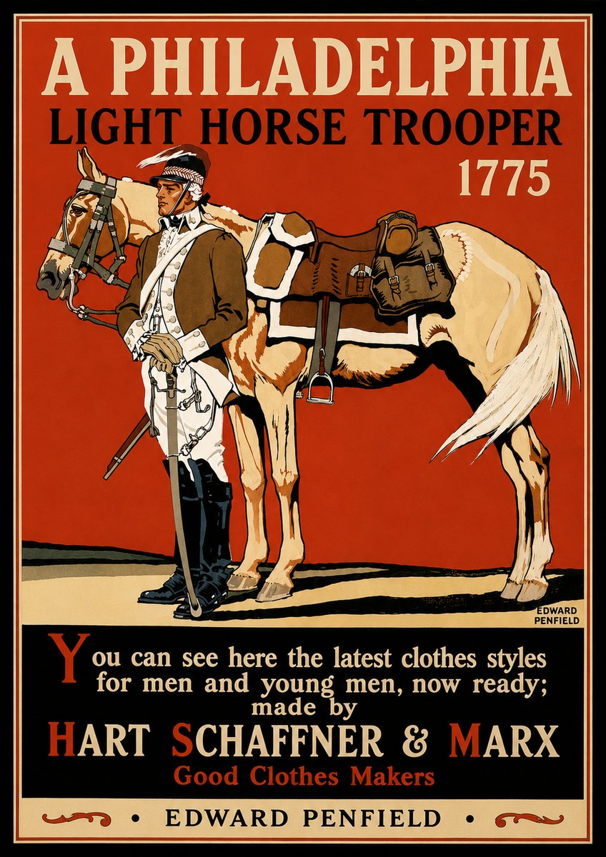 Edward Penfield A Philadelphia Light Horse Trooper 1775 No4 - Juliste