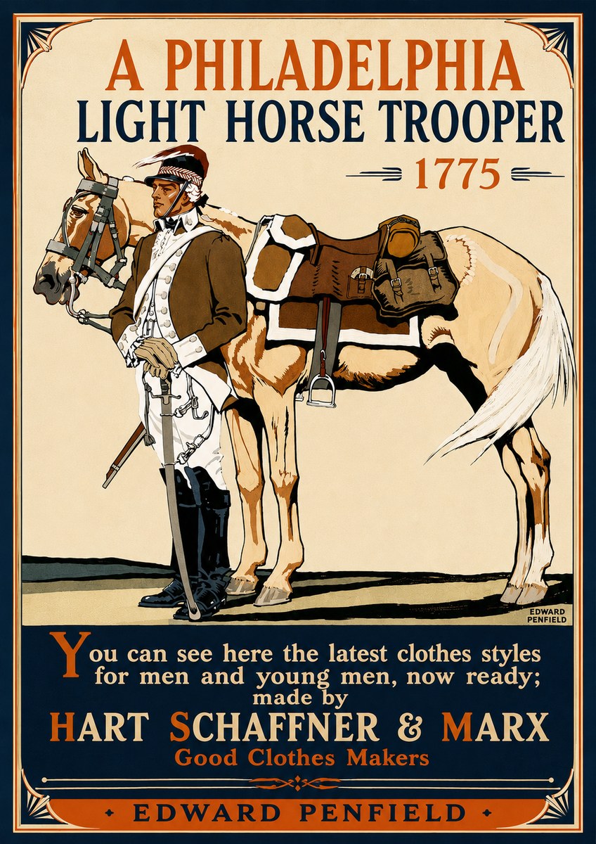 Edward Penfield A Philadelphia Light Horse Trooper 1775 No5 - Juliste
