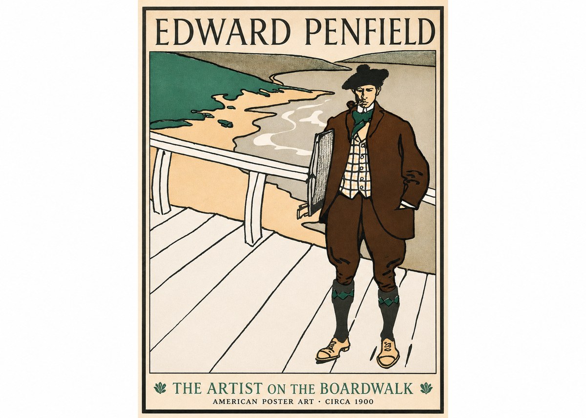 Edward Penfield The Artist on the Boardwalk No1 - Juliste