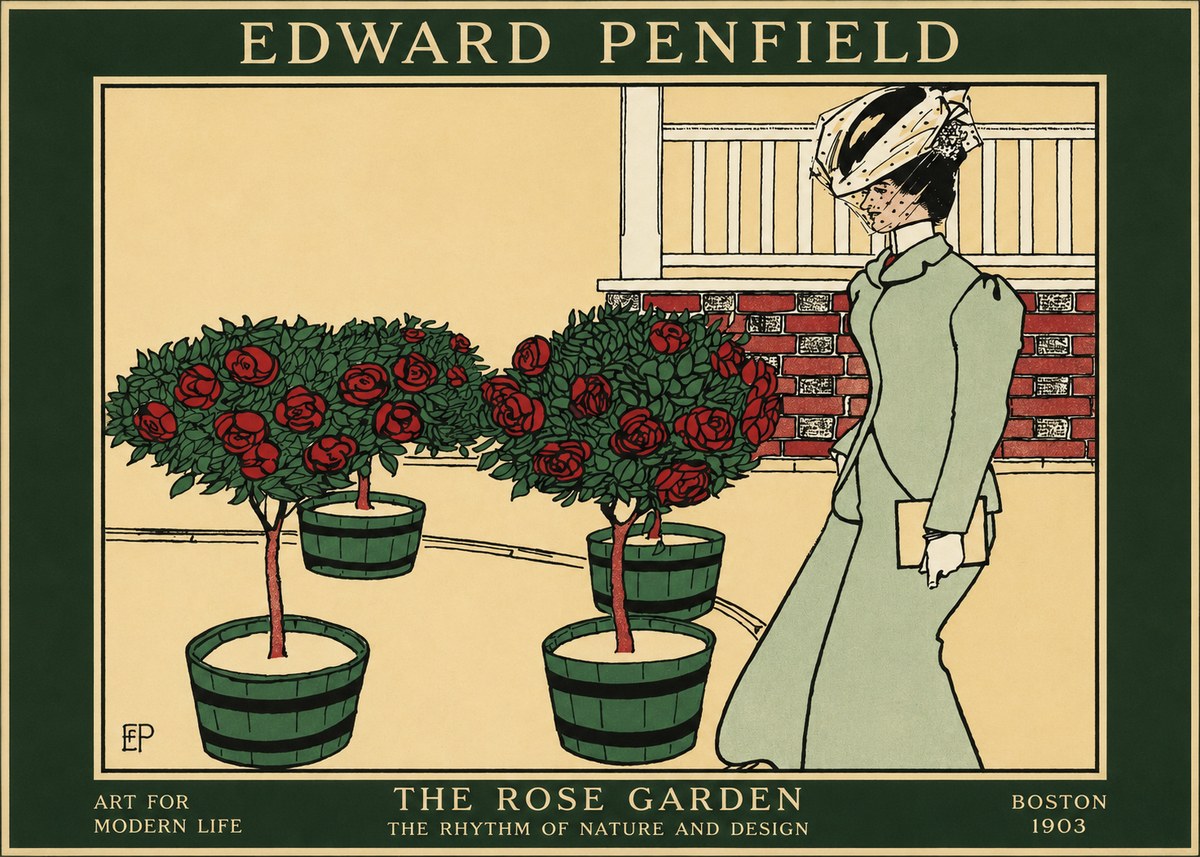 Edward Penfield The Rose Garden No1 - Juliste